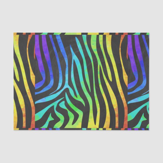Papier Mousseline Zebra Black et Rainbow Print (Recto)