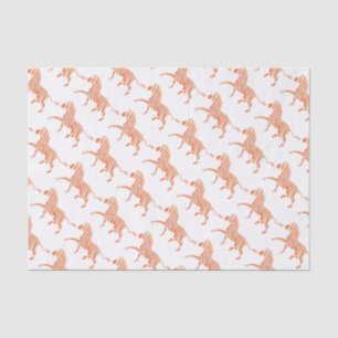 Papier Mousseline Zebra Orange et Silhouette blanche