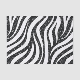 Papier Mousseline Zebra Stripes Parties scintillant noire Animaux sa