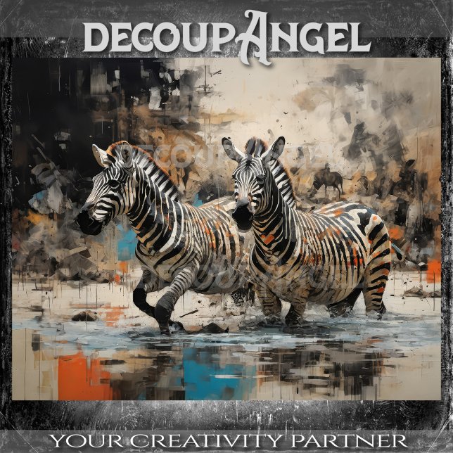 Papier Mousseline Zebra Wild Spirit - Découpage - (Créateur téléchargé)