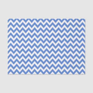 Papier Mousseline ZigZag bleu / Motif Chevron