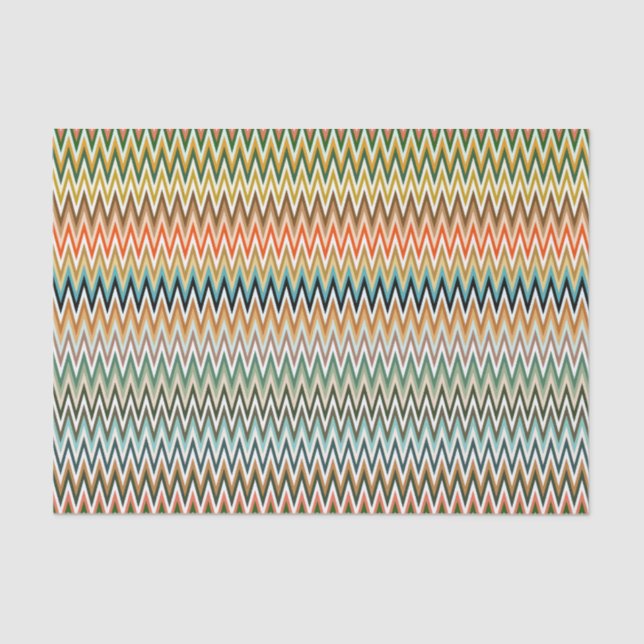 Papier Mousseline Zigzag coloré Motif multicolore (Recto)