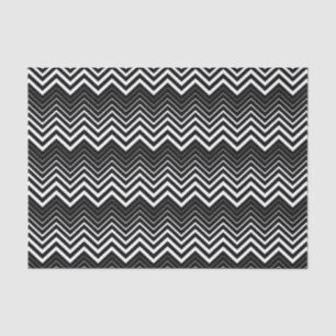 Papier Mousseline Zigzag noir et blanc Chevron Tissu Papier