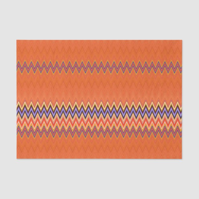 Papier Mousseline Zigzag Orange (Recto)