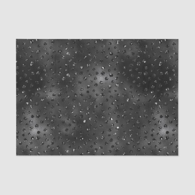 Papier Mousseline Zones de Cheetah Parties scintillant Black Faux (Recto)