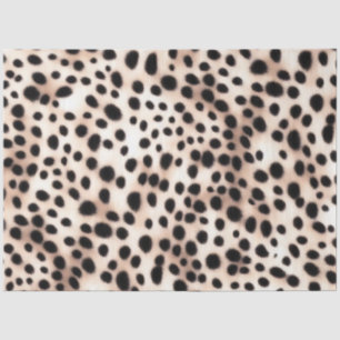 Papier Mousseline Zones de Dalmation Blanche Dorée : Fourrure d'Anim