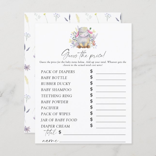 Papier Mouton - Devinez le prix Jeu (Devant / Derrière)