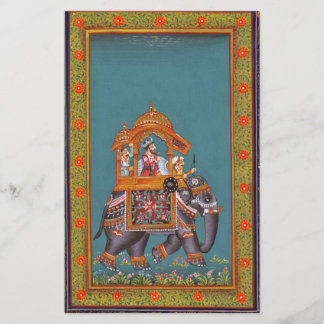 Papier Mughal Inde Islam Perse Perse Eléphant