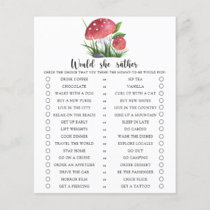 Papier Musroom Voudrait-Elle Plutôt Baby shower Jeu