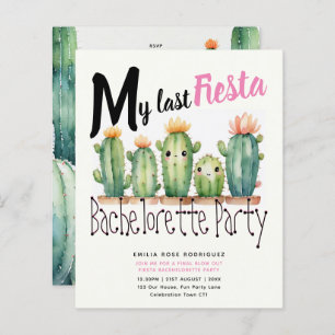 Papier My Dernier Fiesta Bachelorette Party Cactus thème