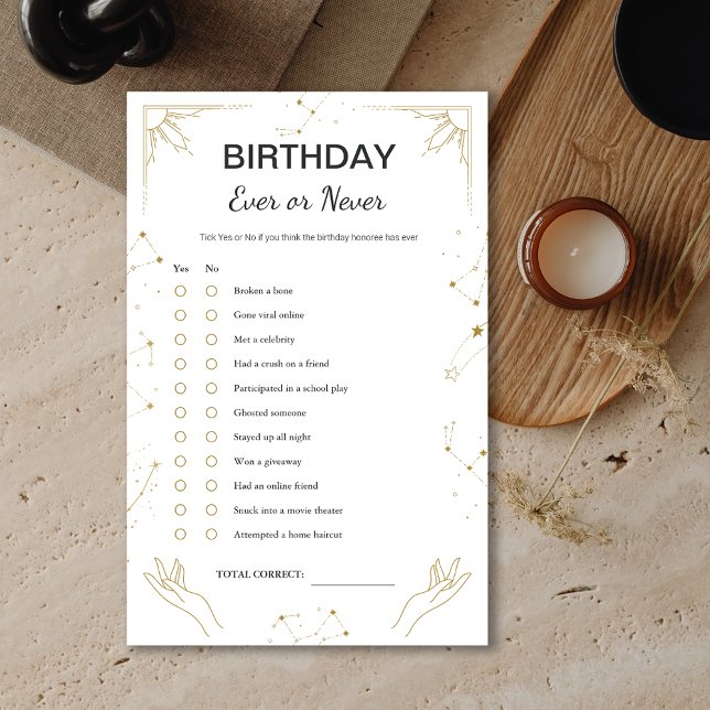 Papier Mystic Horoscope Moon Anniversaire Jeu de fête (Mystic Horoscope Moon Birthday Party Game)