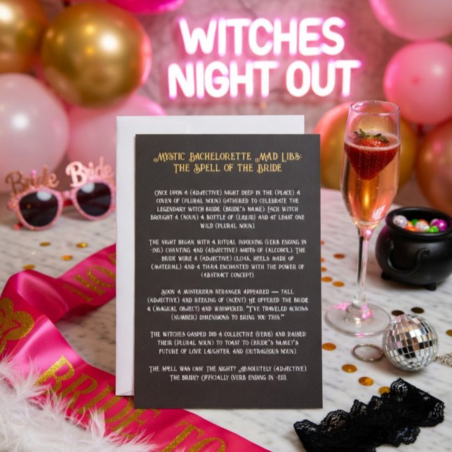 Papier Mystic Witch Bachelorette Party Mad Libs (Créateur téléchargé)