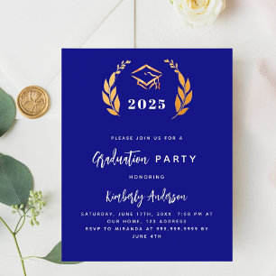 Papier Naby blue or wreath Invitation du Graduation Party