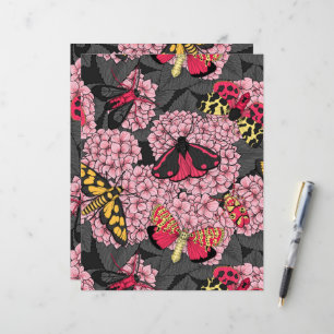 Papier Nappes phréatiques à hydrangée rose