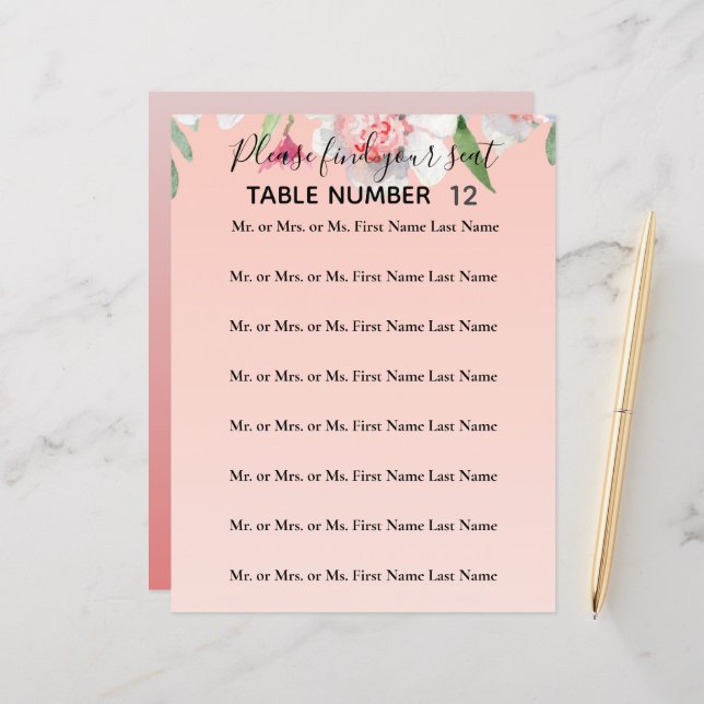 Papier Narcisse blanc sur Mariage rose circulaire (Devant/Arrière en situation)