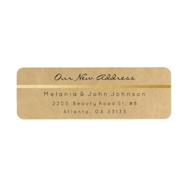 Papier naturel Black Gold Kraft Nouvelle adresse R (Devant)