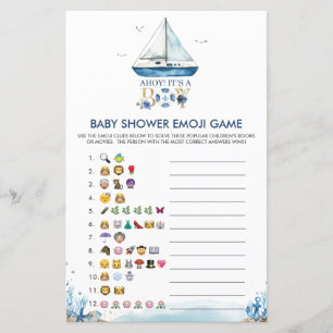 Papier Nautical Ahoy C'est un garçon Baby shower Emoji Je