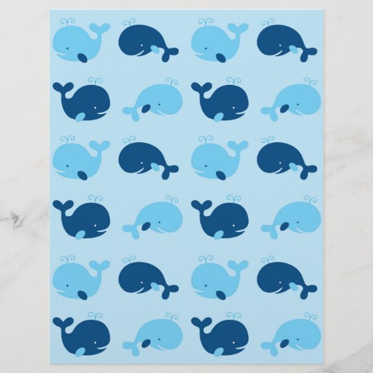 Papier Nautique D Album A Bebe De Baleine Bleue Zazzle Ca