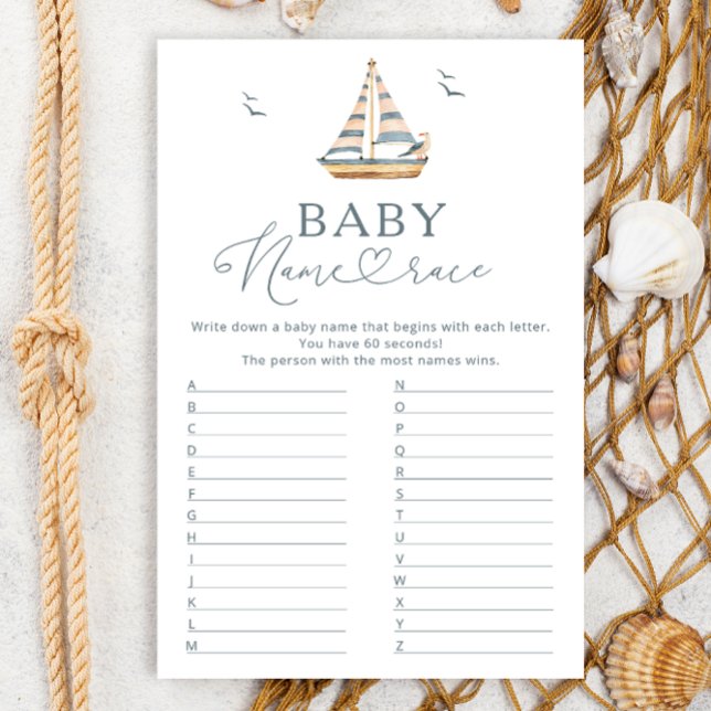 Papier Nautique Nom du bateau à voile Race Baby shower Je (Créateur téléchargé)