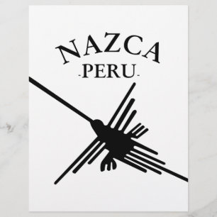Papier Nazca Pérou Colibri Avec Texte Courbé