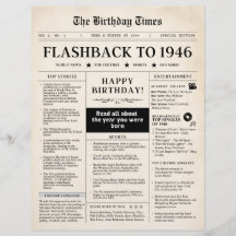 Né en 1946 Journal fictif sépia