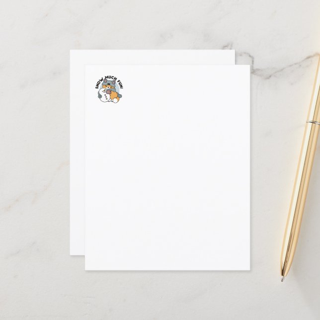 Papier Neige beaucoup amusant Chat hiver vacances Design (Devant/Arrière en situation)