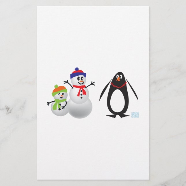 Papier Neiges et pingouins (Devant)