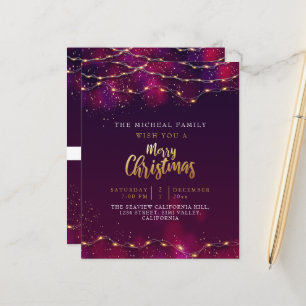 Papier Néon violet minimaliste Holly cadeau de Noël perso