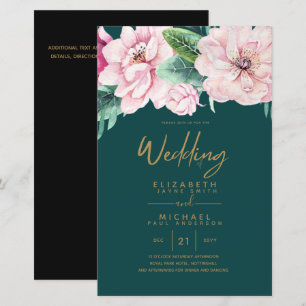 Papier Netork Mariage à faible budget rose Invitations fl
