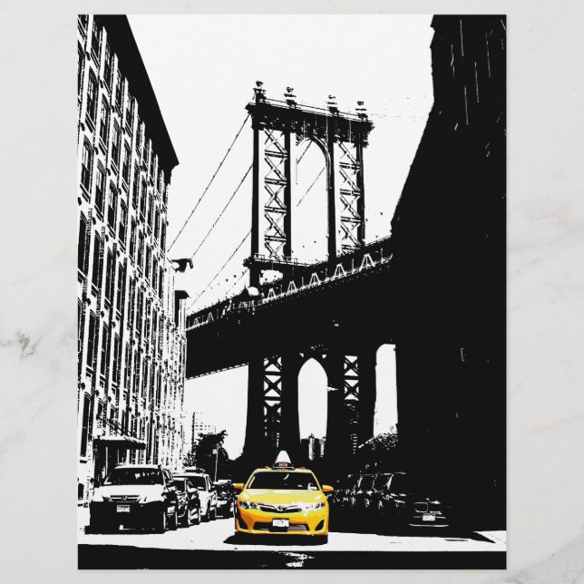 Papier New York City Nyc Yellow Taxi Pop Art (Devant)