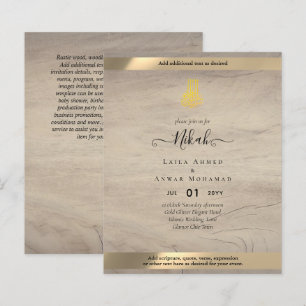 Papier NIKAH - Calligraphie de Faire-part de mariage isla