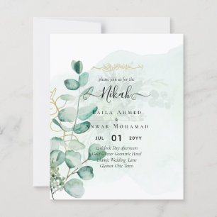 Papier Nikah Walima GREENERY FAIRE-PART DE MARIAGE islami