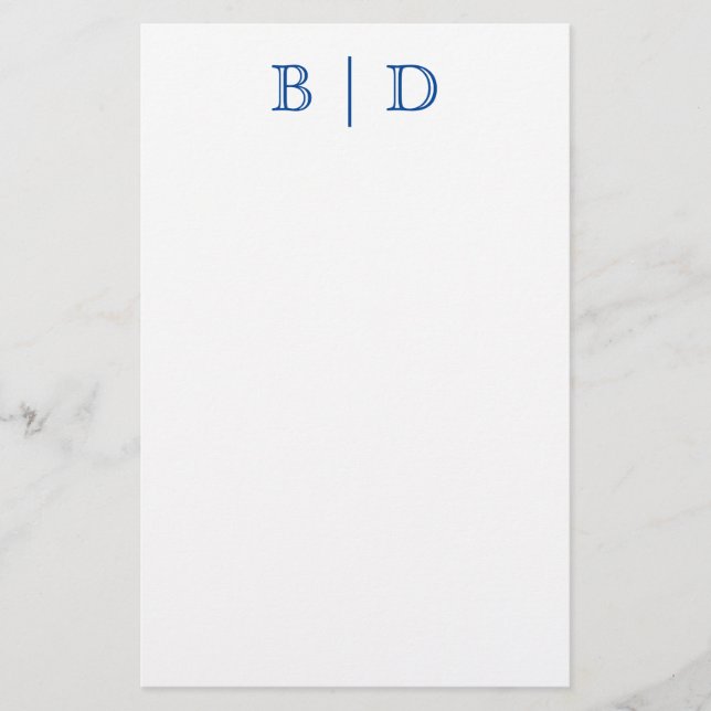 Papier N'importe quelle couleur - Deux lettres Monogramme (Devant)