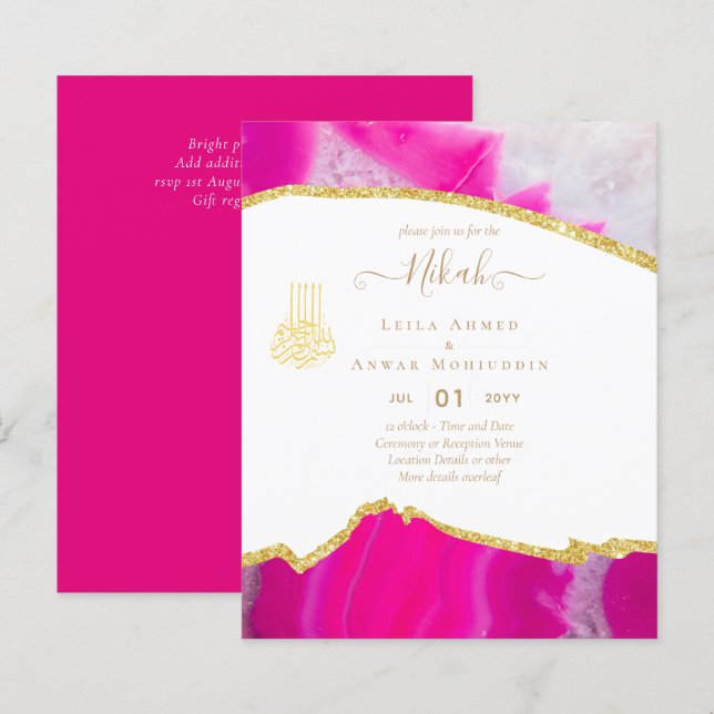 Papier NINKAH Invitations de mariage moderne étincelle (Devant / Derrière)