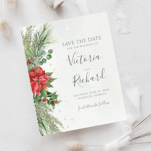 Papier Noël Botanique Végétation d'hiver Sauvez La Date
