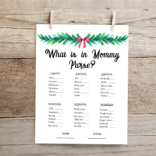 Papier Noël Ce qu'il y a dans le jeu de Baby shower de bo