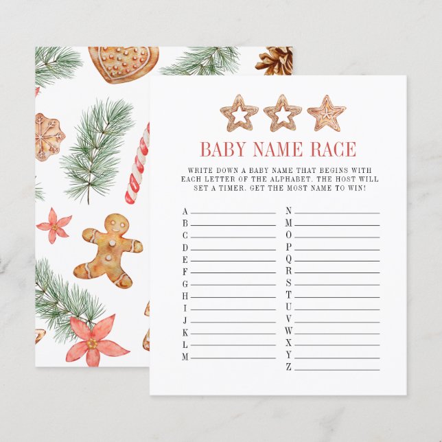 Papier Noël Cookie Hiver Nom de la race Jeu (Devant / Derrière)