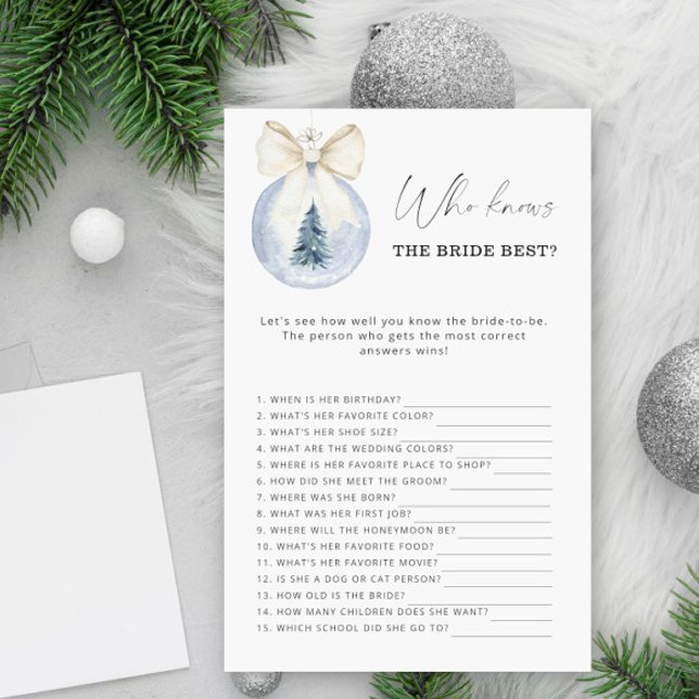 Papier Noël d'hiver Qui connaît la mariée meilleur jeu (Créateur téléchargé)