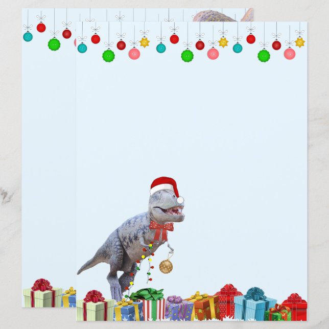 Papier Noël Dinosaur Stable (Devant / Derrière)