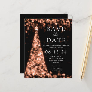 Papier Noël Enregistrer La Date Rose Gold Tree Invitation