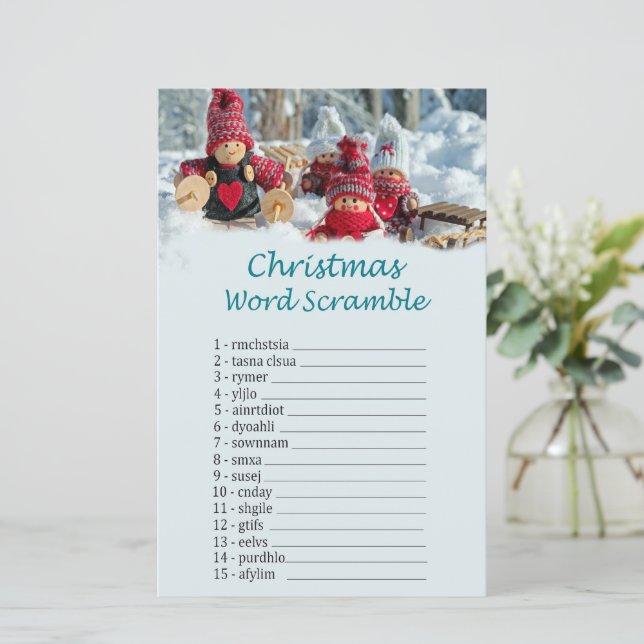 Papier Noël gnistmas mot scramble jeu (Debout devant)