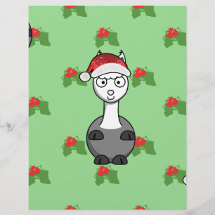 Papier noël père Noël Alpaca