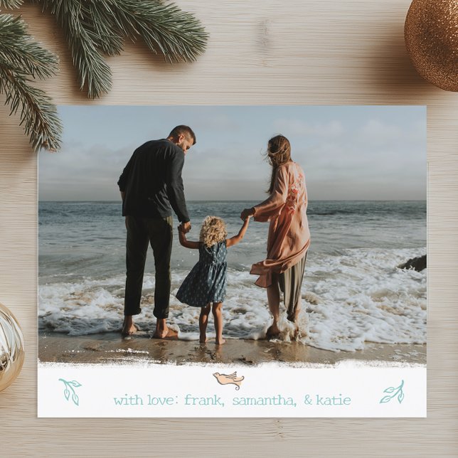 Papier Noël photo minimaliste du budget (Simple Minimalist Photo Christmas Card)