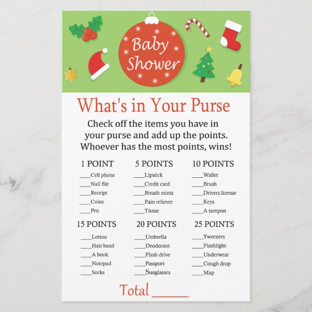 Papier Noël Qu'y a-t-il dans votre sac à main (Devant)