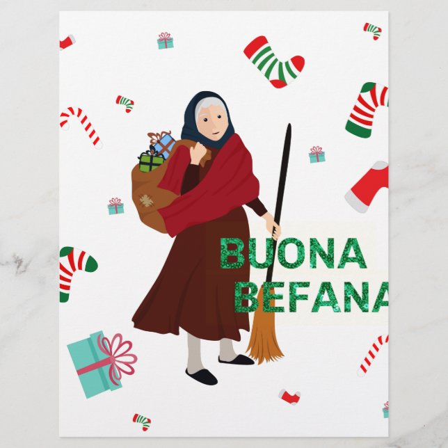 Papier noël sorcière buona Befana (Devant)
