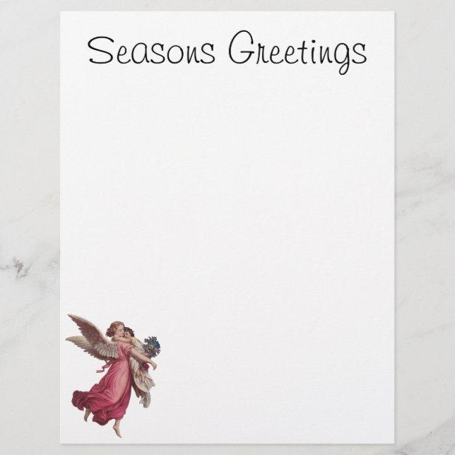 Papier Noël vintage, Ange victorien Guardian (Devant)