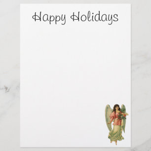 Papier Noël Vintage, Antique Ancien Ange Victorien