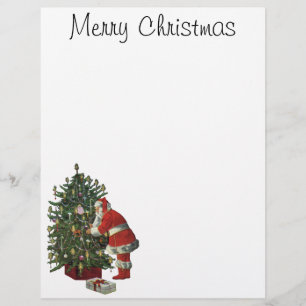 Papier Noël vintage, Père Noël avec des cadeaux