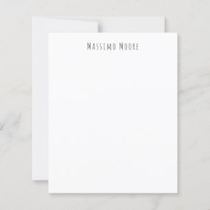 Papier Noir Blanc Élégant Simple Formel Nom propre