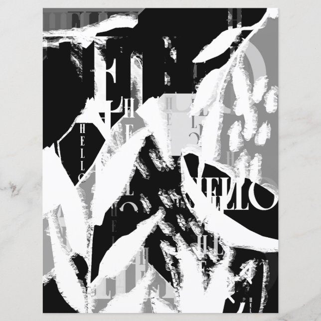 Papier noir blanc gris noir Abstrait (Devant)